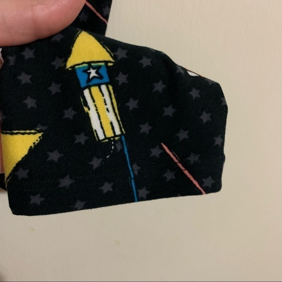 LuLaRoe Soft Black Multicolor Fireworks Print Leggings. One size - Picture 7 of 9